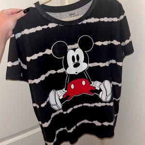 Disney Black Stripped Mickey Mouse Short-sleeve Shirt (NWOT), Size XL